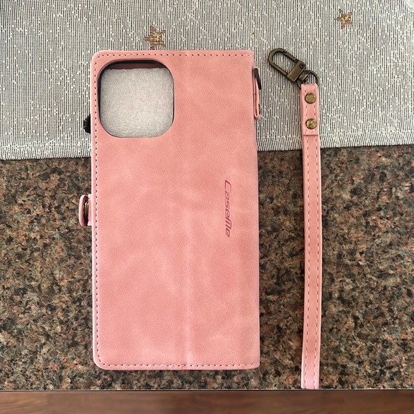 iPhone 13 Pro Max Rose Pink Phone Case Wallet - Picture 1 of 4